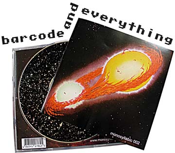 Photo and headline -- "Monosyllabic 002" CD cover